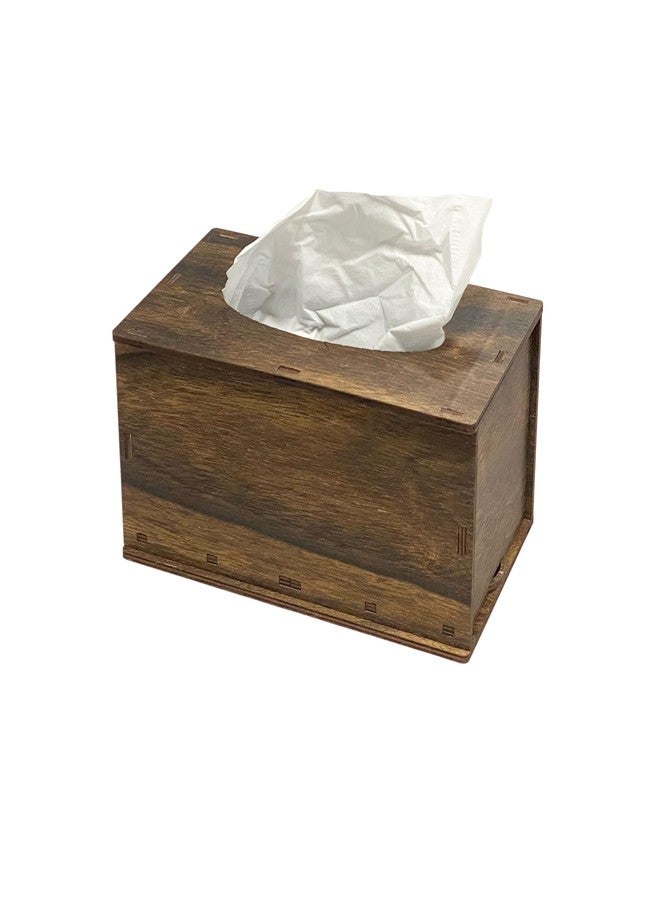 Cregugua 6 Pack Rectangle Tissue Box Cover (10 x 6 x 5 inches) Rustic Wood Tissue Box Holder with Slidingout Bottom Wooden Tissue Box Cover Cube for Tabletop Stands Bathroom Bedroom Dinner Table - Image 1